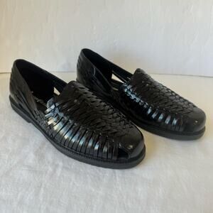 NIB Deer Stags Men's Antonio Woven‎ Leather Shoes Loafer Sandals 10.5 Black